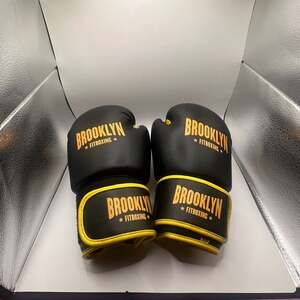 Brooklyn Fitboxing 12 oz Boxing Training Gloves Black & Yellow Fitness NWOT